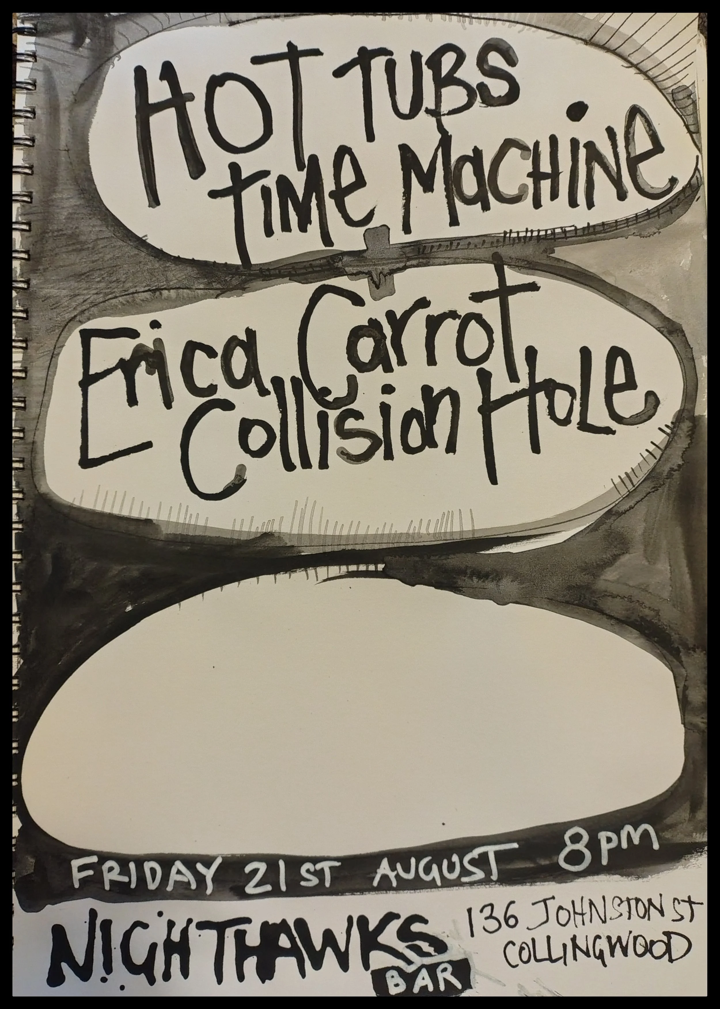Hot Tubs Time Machine with Erica Carrot and Collision Hole at Nighthawks