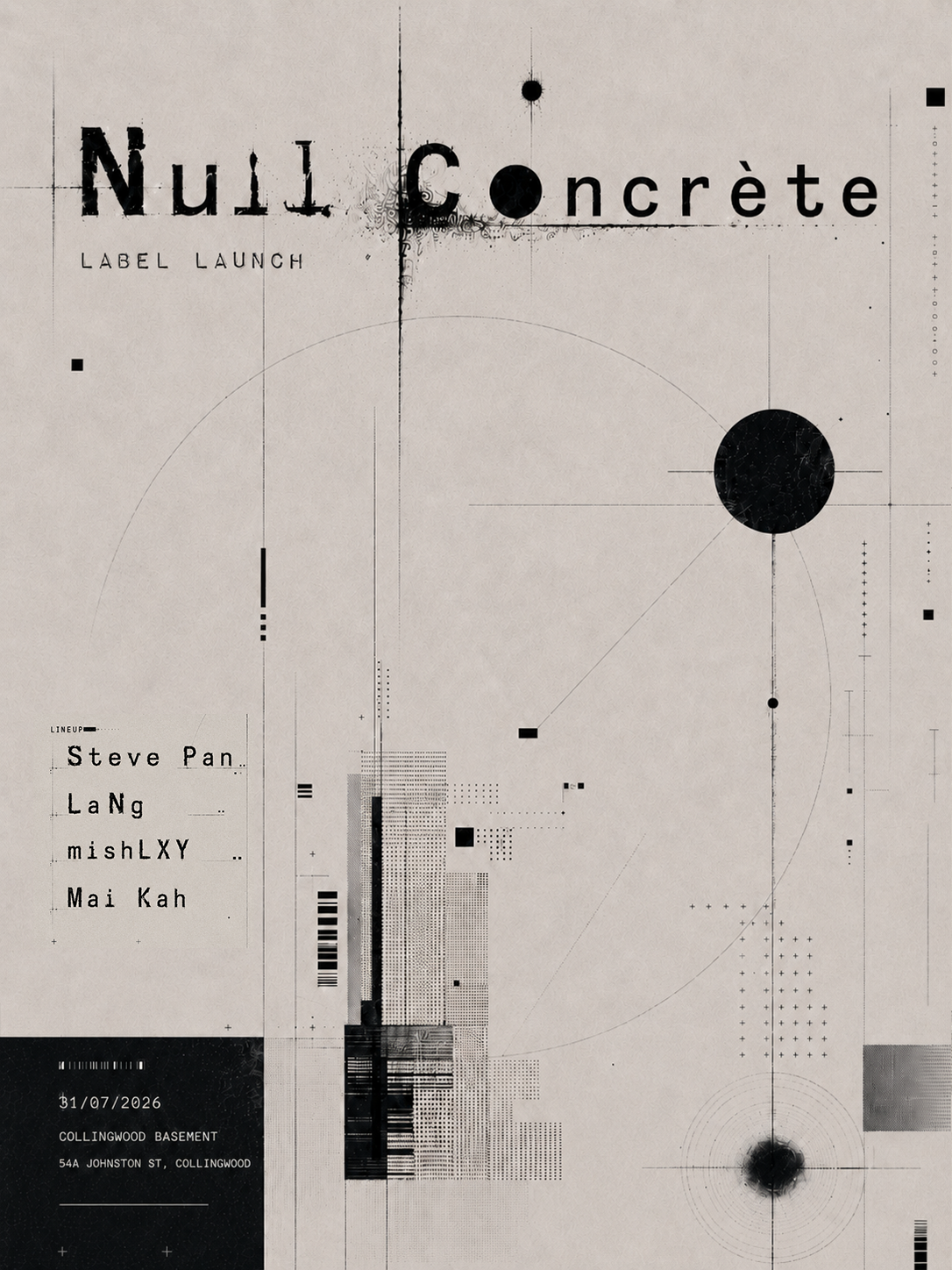 Null Concrète - label launch at Collingwood Basement