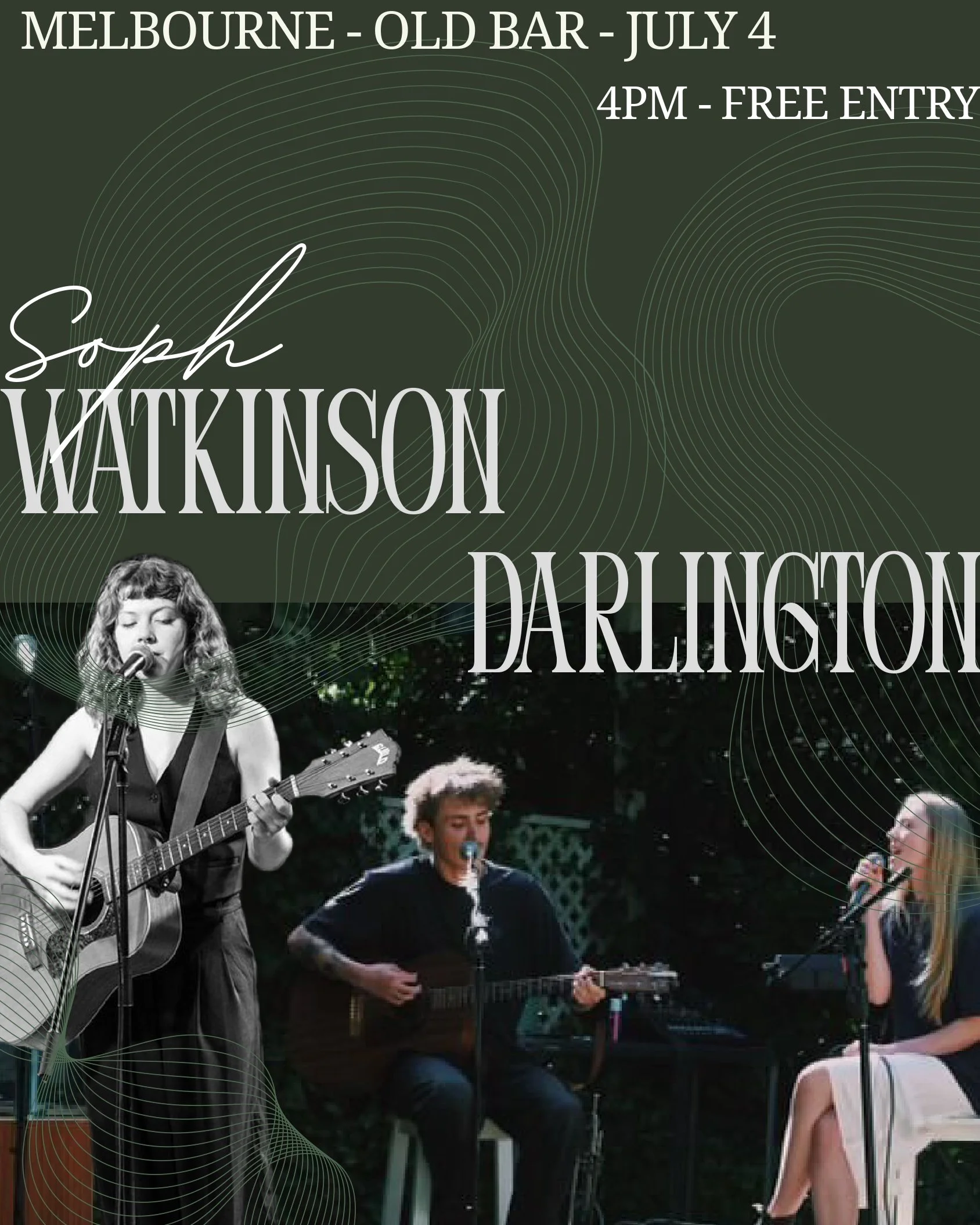 FREE ENTRY ARVO SHOW w/ SOPHIA WATKINSON + DARLINGTON at The Old Bar