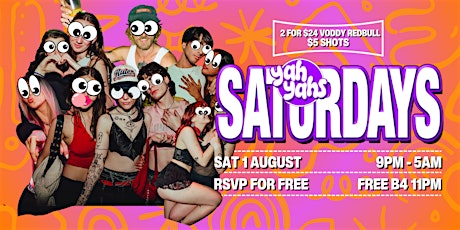 SATURDAY NIGHT PARTY AT YAH'S till 5AM AUGUST 1ST at Yah Yah's