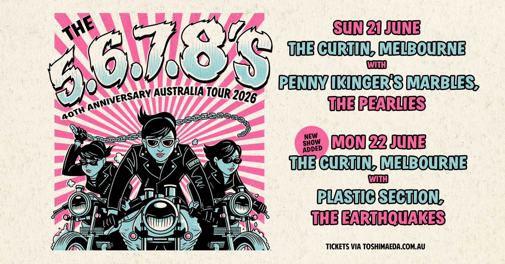 THE 5,6,7,8'S (JPN) 40TH ANNIVERSARY AUSTRALIA TOUR 2026 - 2ND SHOW ADDED! at THE CURTIN (John Curtin hotel)