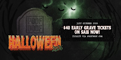 POOF DOOF Halloween 2026 - MELBOURNE (Venue TBC) at POOF DOOF