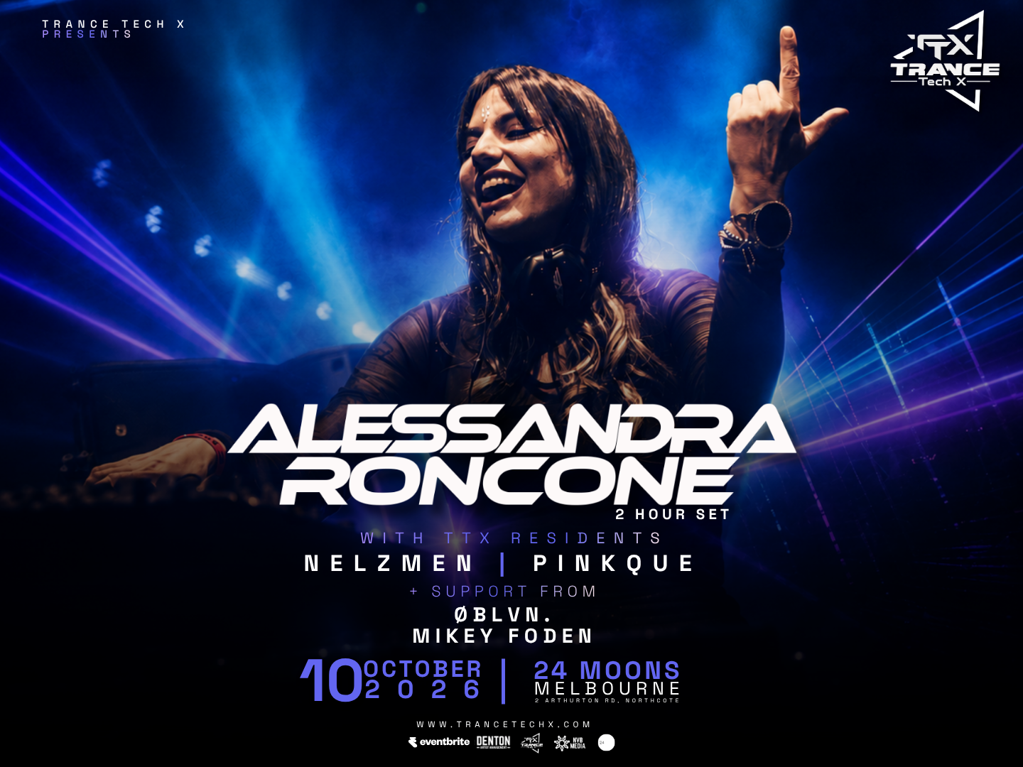 Trance Tech X presents Alessandra Roncone at 24 Moons