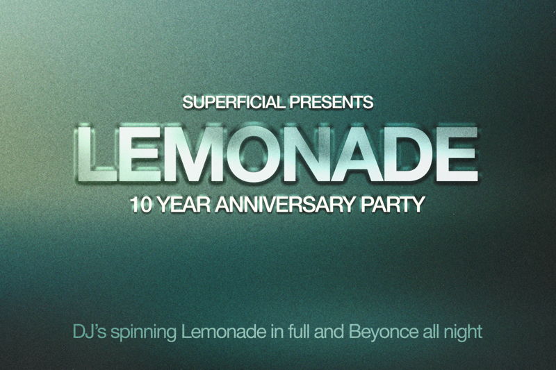 Lemonade: 10 Year Anniversary Party - Melbourne at The Night Cat