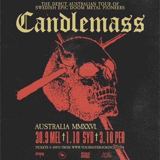 CANDLEMASS (SWE) – AUSTRALIAN DEBUT TOUR 2026 With Special Guests MAMMONS THRONE