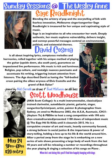 Sunday sessions with David Cosma, Sage Roadknight, Scott Woodhouse
