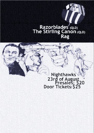 RAZORBLADES (QLD) with THE STIRLING CANON (QLD) and Rag