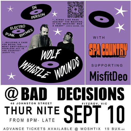 MisfitDeo w/Wolf Whistle Wounds and Spa Country Band