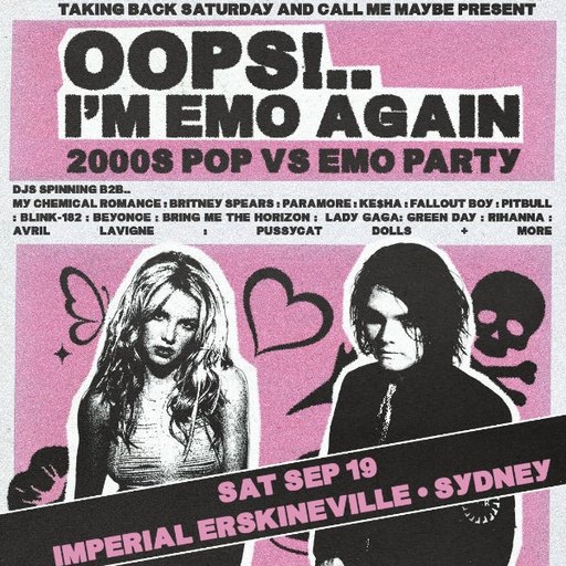 OOOPS!.. I'm Emo Again: 2000s Pop vs Emo Party - Sydney