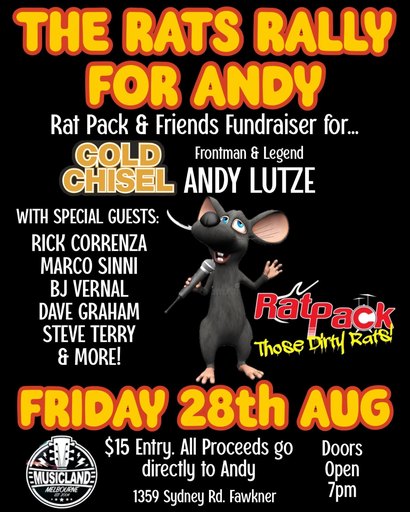 🎤✨ THE RATS RALLY FOR ANDY. – FRIDAY Aug 28 ✨🎤