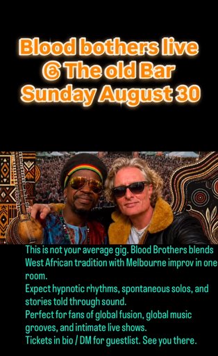 FREE ENTRY ARVO SHOW w/ BLOOD BROTHERS 2 x SETS