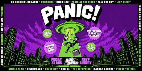 PANIC! Emo/Pop-punk Party FRI AUG 21st
