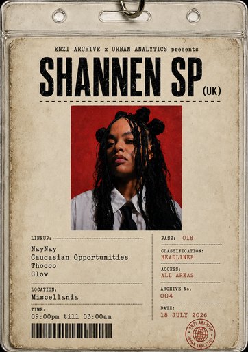 Urban Analytics x ENZI pres. Shannen SP (UK)