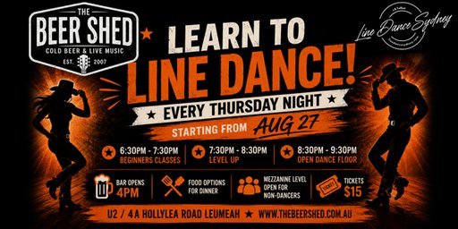 LEARN TO LINE DANCE AT THE BEER SHED!